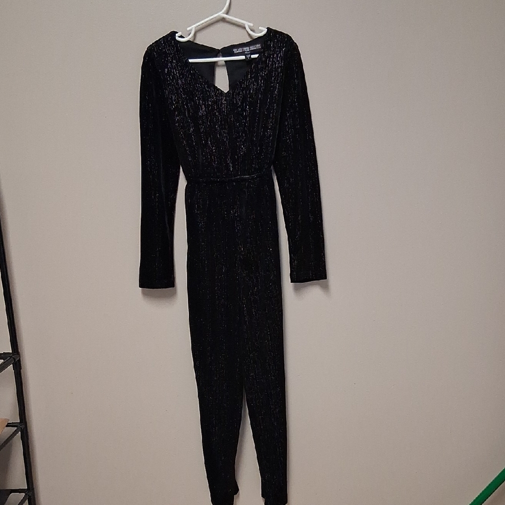 Three Hearts Shimmering Black Jumpsuit Girls Small